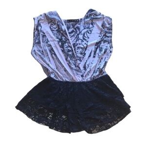 PINK blouse with lace and flower detail Size S